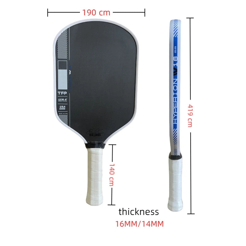 Perseus Pro IV BEN JOHNS Thickness TFP Foam GEN4 Core Thermoformed Toray T700 Carbon Fiber Pickleball Paddles