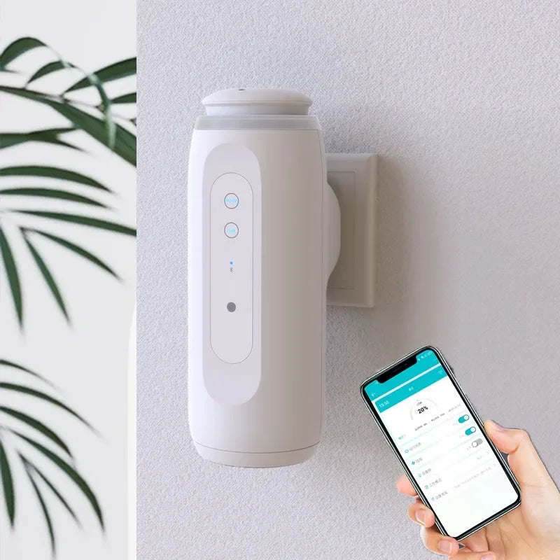 Waterless Essential Oil Diffuser Wall Plug Aroma Oil Diffuser Cool Mist Electric Scent Machine Smart Bluetooth Control For HomeElectric DiffusersGoWisse.com