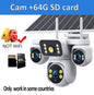 8K 15MP Triple Screen Solar Security Camera 4G LTE Wireless Solar Surveillance Cam 12X Zoom 12000mAh Security Protection CCTV
