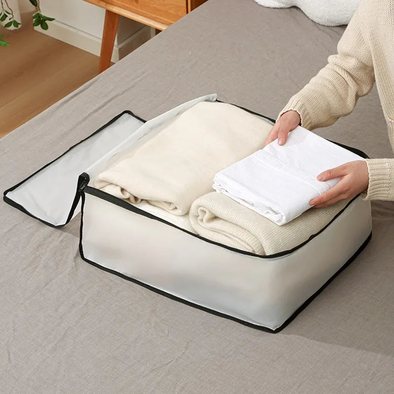 Underbed Storage Bag Foldable Quilt Bag Wardrobe Clothes Storage Box Dustproof Organizer Large Capacity Quilt Storage Bag