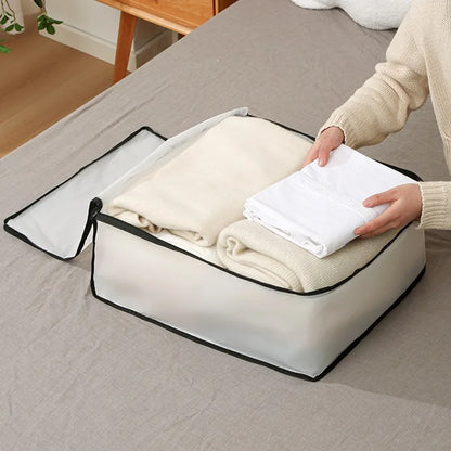 Underbed Storage Bag Foldable Quilt Bag Wardrobe Clothes Storage Box Dustproof Organizer Large Capacity Quilt Storage Bag