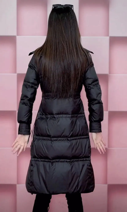 Fashion Long Down Jacket Women Overcoat 2025 New Autumn Winter Slim Thick Parker Coat Female Warm Casual White Duck Down Coats