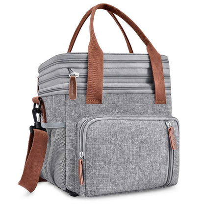Fashion Double Layer Insulation Bento Lunch Bag Portable Large Capacity Picnic Cooler Ice Pack Waterproof Food Thermal Lunch Box