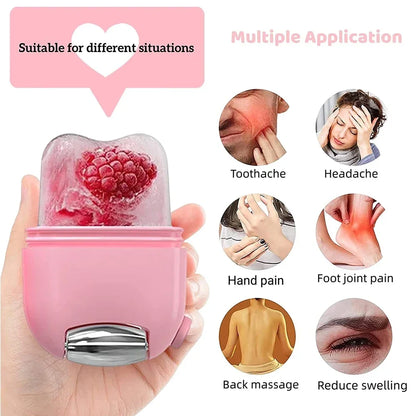 2In1 Silicone Ice Facial Roller Skin Care Beauty Lifting Contouring Tool GuaSha Roller Puffiness Skin Care Beauty Treatment Tool