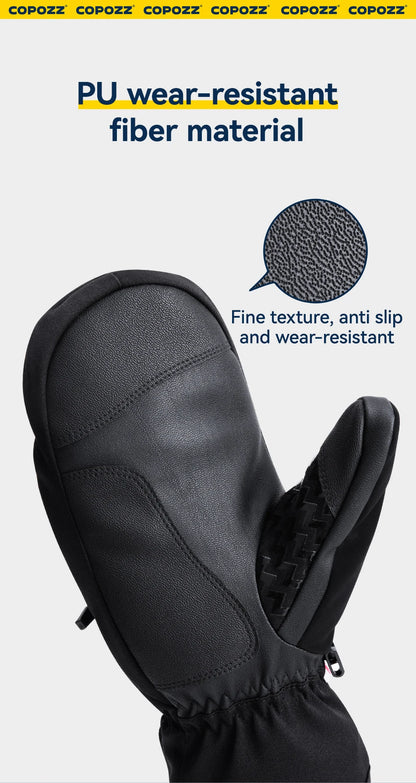 COPOZZ New Upgrade Thicken Ski Gloves Winter Men Women 3M Thinsulate Thermal Snowboard Gloves Waterproof Warm Mittens Ski Gloves