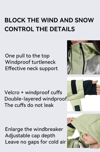 VECTOR Men and Women Splicing Skiing Skiing Top Waterproof Windproof Warm Durable Indoor and Outdoor Skiing Snowboard Jacket