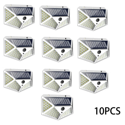 1-12 Pack Solar Lights Outdoor 100 LED Wall Lamp Motion Sensor Lights Waterproof Solar Street Light for Garden Porch Yard Garage