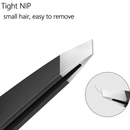 3pcs Premium Stainless Steel Eyebrow Tweezers Set  Precision Sharp Tip Tweezers for Body Ingrown and Facial Hair Removal