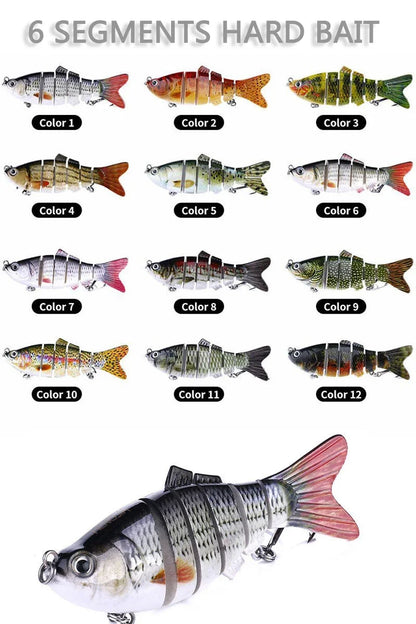 6/3/1Pcs Fishing Lure Sinking 10cm 17.5g 6 Segment Multi Jointed Swimbait Artificial Wobblers Crankbait Hard Bait Pesca Tackle