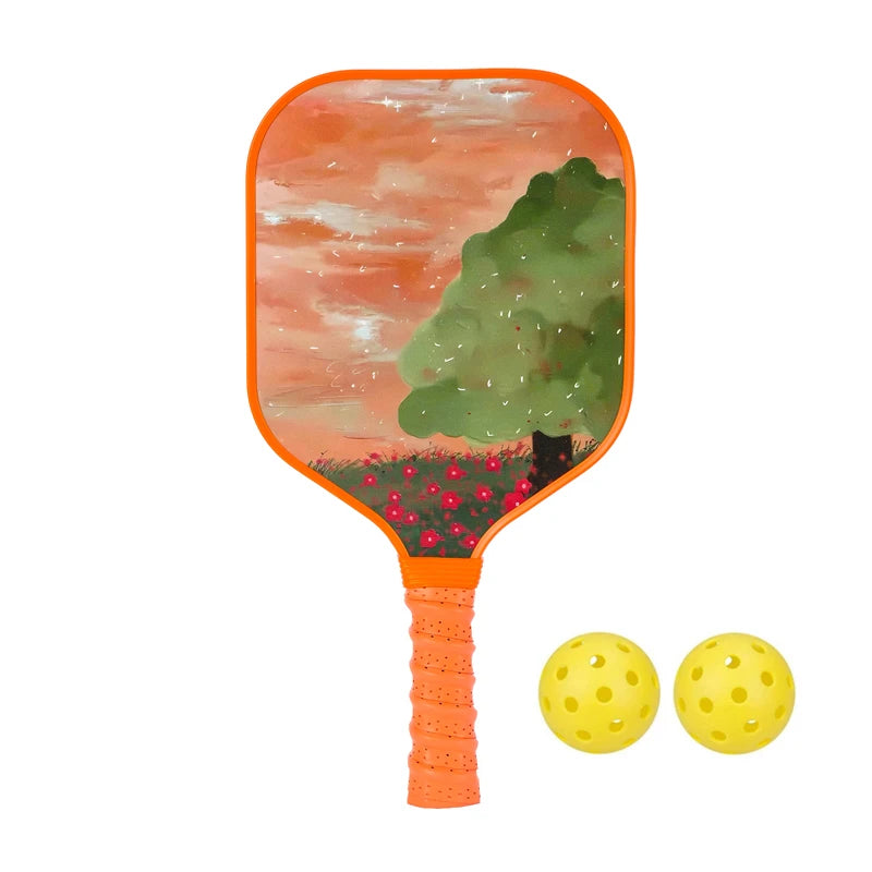 Kids Pickleball Paddles Cute with Small Grip Lightweight Pickleball Rackets Honeycomb Core Fiberglass Set for Children