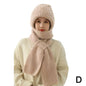 Winter Knitted Integrated Hat Scarf Set Cold Proof Ear Protection Scarf Warm Beanies Cycling Windproof Ladies Outdoor Caps
