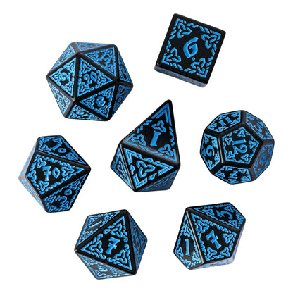 DND Celtic Knot Dice with Unique D4 7Pcs/Set New Pattern D4- D20 Polyhedral Dice for Role Playing Board Game D&D Tabletop Games