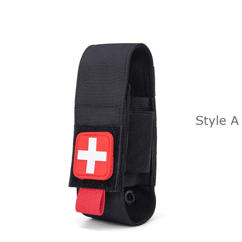 Tactical Outdoor Molle Scissor Bag Medical Shears Pouch Multifunctional Tourniquet Holder Storage Bag Case Flashlight Holster