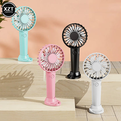 USB Mini Strong Wind Handheld Fan Portable and Quiet Rechargeable Hand Fan for Student Office Small Pocket Cooling Fans Supplies