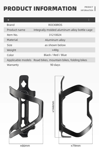 ROCKBROS Bicycle Bottle Cages Aluminium Alloy Cycling Water Bottle Holder Ultralight Cup Bracket Mount MTB Road Bike Accessories