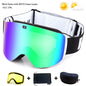 Ski Goggles with Magnetic Double Layer Yellow Lens Skiing Anti-fog UV400 Snowboard Goggles Men Women Ski Glasses Eyewear Set
