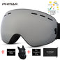 PHMAX Ski Goggles Men Snowboard Glasses Women Winter Outdoor Snow Sunglasses UV400 Double Layers Lens Anti-Fog Skiing Goggles
