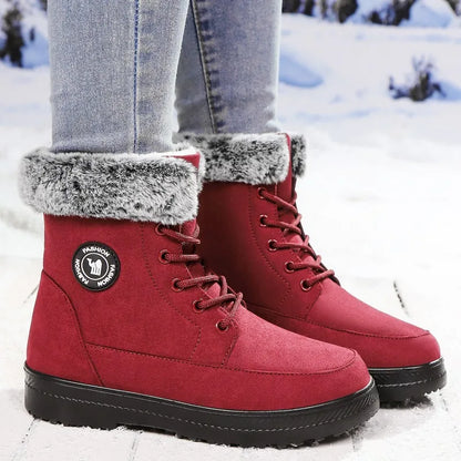 Winter New Women's Thick Plush Cotton Boots and Mid Top Warm Snow Boots Are Fashionable  Trendy  and Upgraded for Warmth