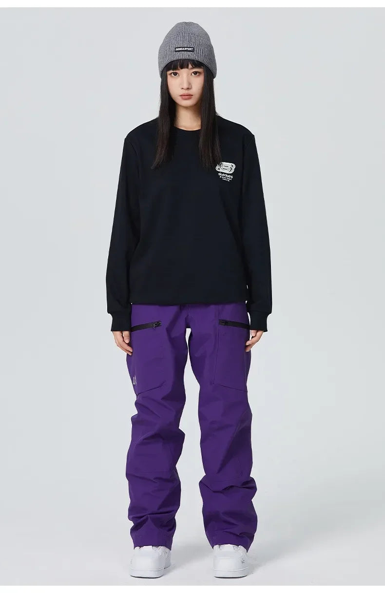 Snow Trousers 2025 Outdoor Sports Snowboard Wear Winter Warm Loose Ski Pants Windproof Waterproof Skiing Pants Women Men Clothes