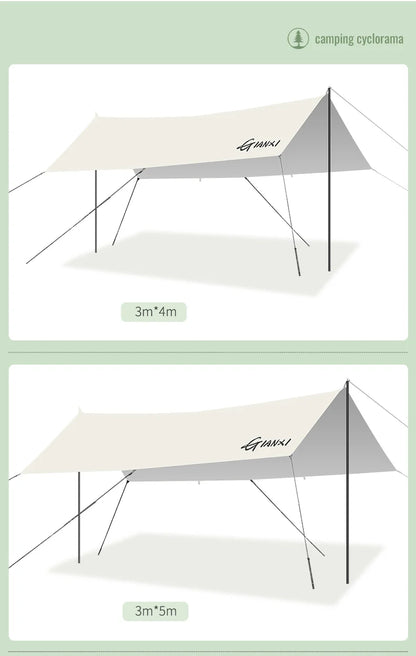 GIANXI Summer Ultralight Outing Camping Awning Gathering Picnic Rectangular Tent Portable Family Outdoor Beach Sunshade