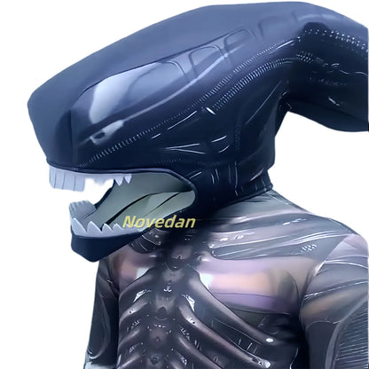 Alien Xenomorph Costume Kids Adult Sci-Fi Movie Romulus Head Mask Suit Scary Space Monster Outfit for Halloween Cosplay Costume