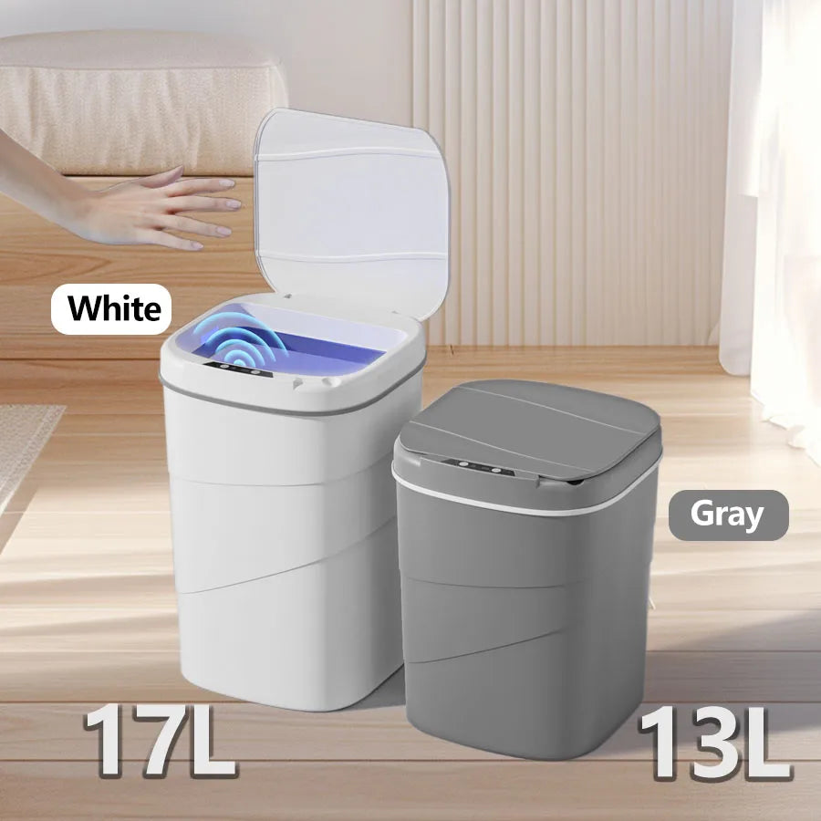 Smart Sensor Touchless Automatic Closing Trash Can Battery Powered for Kitchen Bathroom House Office