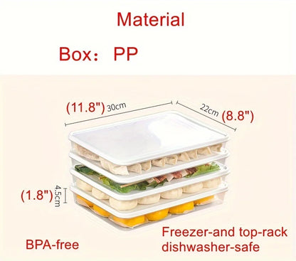 Food Storage Containers with Lids , Freezer & Microwave Safe, for Dumplings, Meats, Fruits & Vegetables Dumpling Storage Box