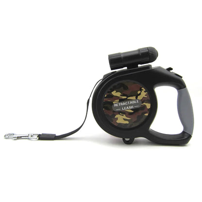 CAMO Dog Retractable Leash with Light Automatic Extendable Large Pet Lead Strong Pets Traction Rope for Big Dogs Walking 190 kg