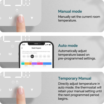 Beok Tuya Thermostat Heating Wifi Smart Battery or USB Powered Boiler Thermoregulator for Alexa,Google Home,Alice