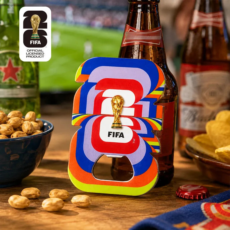 2026 FIFA World Cup Trophy Bottle Opener Fridge Magnet 2.5D Gold Zinc Alloy Soccer Fan Souvenir Gift Bar Kitchen Accessory