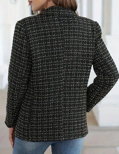 Women's Blazer Autumn Winter New Fashion Button Design Double Breasted Elegant Notched Collar Long Sleeve Casual Blazer