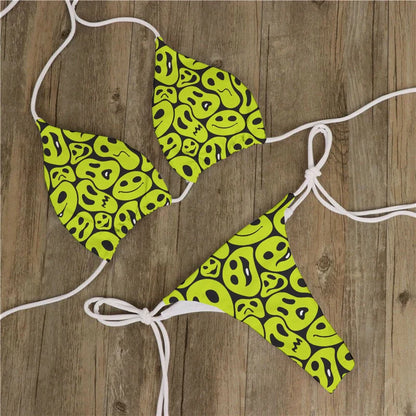 Women Swimwear Skull Printed Swimsuit Biquini Feminino Para Praia 2024 Bikini Set Beach Two Piece Swimwear New Padded Swimsuit