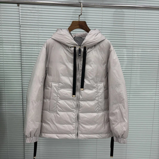 Schinteon Women's 90% White Duck down Jacket Casual Loose Oversize Autumn Winter Outwear with Hood Top Quality Coat 2025 New