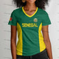 Women's Senegal Football Jersey V-Neck Tee African Team Pride Graphic Print Casual Breathable Sportswear Summer World Cup Fan Ge