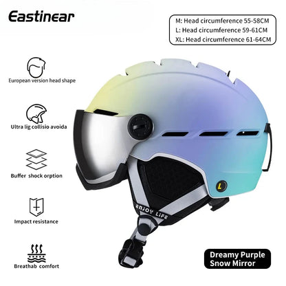 Eastinear integrated Helmet ski anti-collision warmth men and women outdoor single boardsnowboard helmet double ski equipment