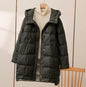 Winter Long 90% White Duck Down Jacket Women Hooded Zipper Puffer Coat Casual Warm Loose Puffer Feather Parka