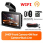 WIFI DVR Recorder Dashcam 1440P Dash Car Dash Cam Camera Dual Lens Built In  G-Sensor Loop Recording Parking Monitoring