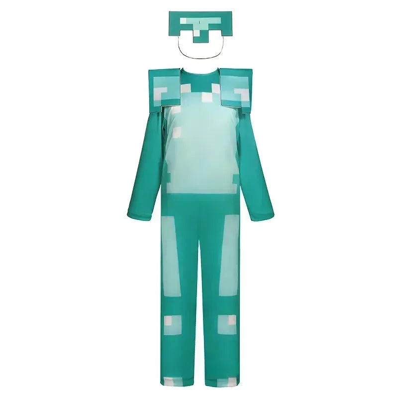 Carnival Party Dress Mask Classic Creeper Anime Game Character Set Diamond Armor Cosplay Costume Children's Clothing