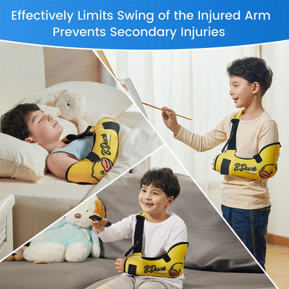 VELPEAU Kids Arm Sling Shoulder Immobilizer with Waist Strap, Sponge Filled Design, Arm Support Brace for Children, Boys, Girls