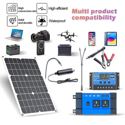 Off-Grid Power Bundle: 6000W Bendable Solar System with MPPT Controller & Hybrid Inverter for Cabins/Vans