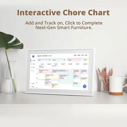 Hindetel 10 inch Digital frame Perpetual Calendar Chore Chart photo video play Smart Touchscreen Display for Family SchedulesInteractive KiosksGoWisse.com