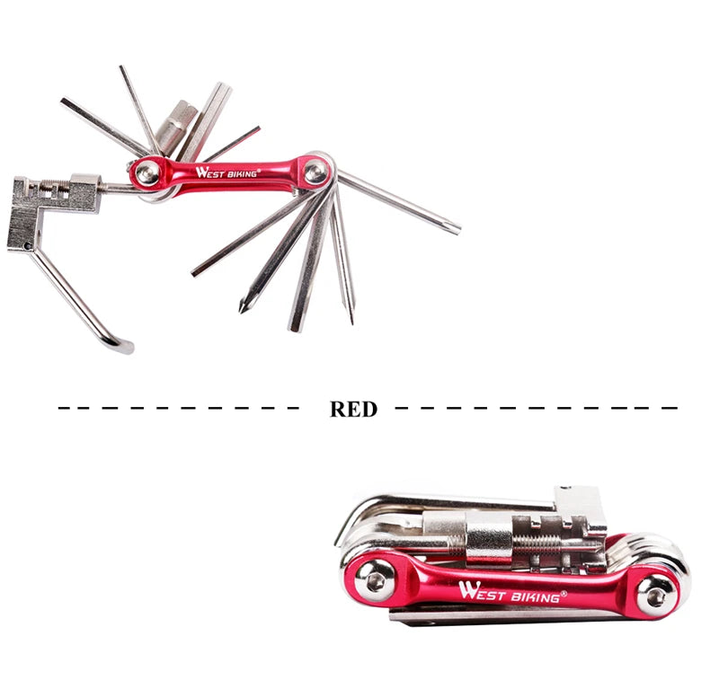WEST BIKING 11 in 1 Bicycle Repair Tool  Multifunction Bicycle Repair Set  MTB Road Bike Repair Tools Kit  Wrench Screwdriver