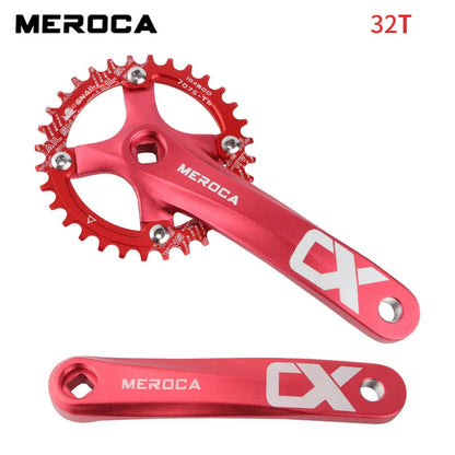 MEROCA Bicycle Crank Chainwheel 104BCD Bike Crankset Aluminum Alloy with Bottom Square Hole 170mm Crank 32/34/36/38/40/42T Plate