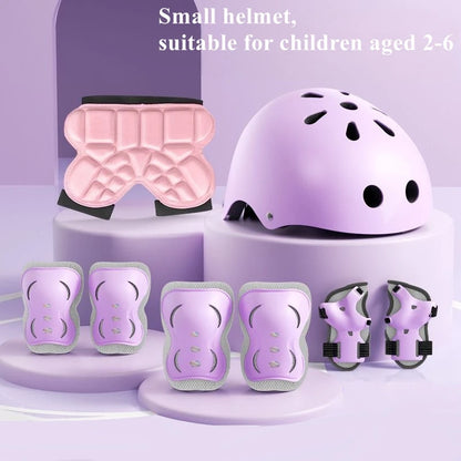 2-14 years Old Bike Helmet Set Skateboard Knee Pads Protective Gear Set Kids Wrist Guards Sport Cycling Roller Skating Scoote
