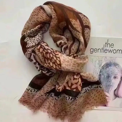 Foreign trade original single Italian autumn and winter new fashion brand printed light luxury shawl scarf