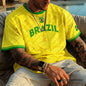 2026 New Classic God Brazil Football Jersey For Men T-shirt Summer Sports Quick Dry O-neck Tees Casual Streetwear Oversized Tops