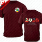 Men's 100% Cotton 2026 Soccer Football T-Shirt USA Canada Mexico Casual Sports Fan Print Short Sleeve Top Oversized T Shirt