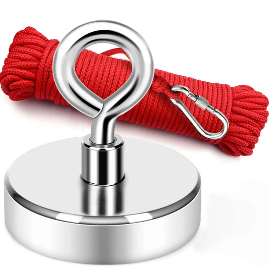 Neodymium Fishing Magnets, Rare Earth Magnet with Countersunk Hole Eyebolt Diameter for Retrieving in River and Magnetic Fishing