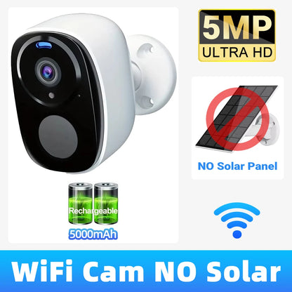 5MP 4G Solar Security Camera 2.4G WiFi Wireless Outdoor Color Night Vision Battery Powered Support PIR Waterproof Two-Way Audio