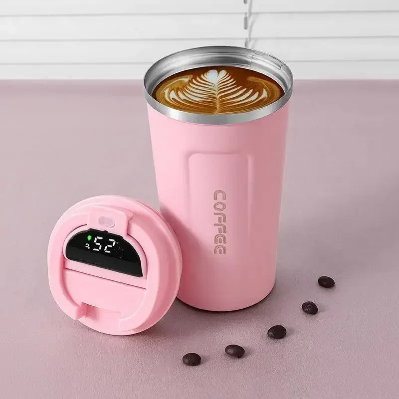 510ml Thermos Coffee Mug Stainless Steel Coffee Cup Temperature Display Vacuum Flask Thermal Tumbler Insulated Cup Water Bottle